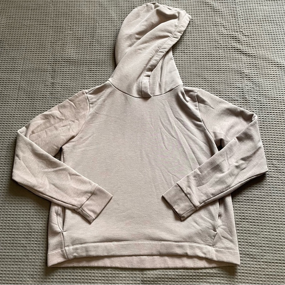 Free Fly Bamboo Hoodie Sweatshirt Medium Womens Fleece Taupe Pockets
